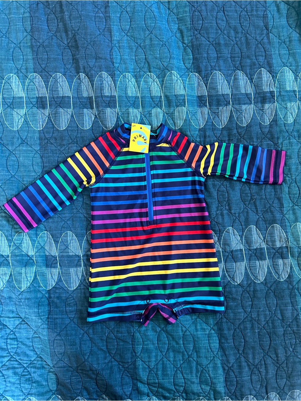 Children's Rainbow Stripe UV Swim Suit - Primary